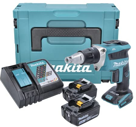 Makita DFS 452 RTJ 18 V Brushless Batterie Express sans fil en coffret MAKPAC avec insert + Chargeur + 2 x 5,0 Ah Batterie