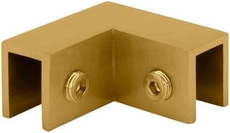 C.R. LAURENCE S0GC90SB CRL Satin Brass 90 DegreeSleeve Over Glass Clamp