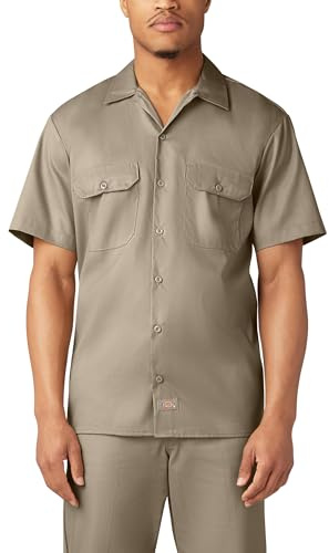 Dickies Herr kortärmad flex twill arbetsskjorta kortärmad flex twill arbetsskjorta (paket med 1), Ökensand, XXL