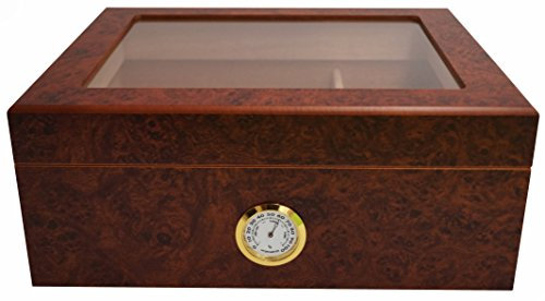 GERMANUS Humidor Desk I mit transparentem Deckel für ca. 50 Zigarren