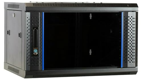 DSIT 6U omonterat väggfack med glasdörr 600 x 450 x 368 mm - svart