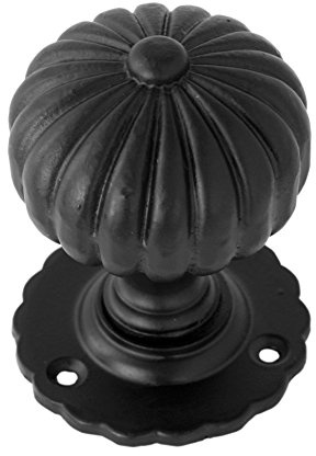 From the Anvil Black Flower Mortice Knob Set