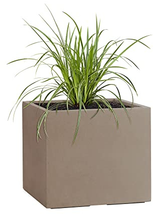 Pflanzwerk® Maceta Cube Chocolate 28x28x28cm *Resistente a Las heladas* *Protección UV* *Calidad Europeo*