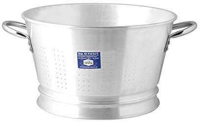 PARDINI Omnia Passoire à pâtes avec Socle sur Pied, Conique, Aluminium, Gris, 32 cm