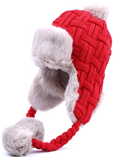 KUYOU Damen Winter Hut Ohrenschützer Trapper Warm Fellmütze