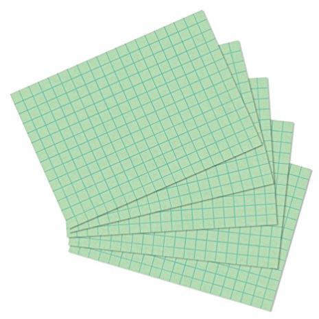 herlitz Karteikarten A6 14,9 x 10,9 cm, kariert, grün, 100 Stück | für Schule, Studium & Büro