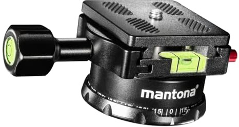 Mantona Panoramakopf 360 Grad inkl. Schnellwechselplatte und Wasserwaage