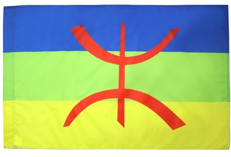 AZ FLAG Drapeau Kabylie 150x90 cm Drapeau Kabyle Polyester 100D Fourreau | Usage intérieur et extérieur Drapeau décoratif coutures doubles et bords renforcés avec fourreau pour mât