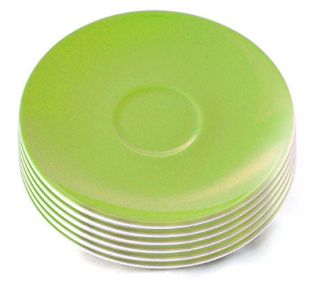 Ritzenhoff & Breker Doppio Jumbountertassen, 6er Set, Grün, ø 17 cm, XXL Milchkaffee Unterteller, Untere aus Porzellan, Buntes Mix & Match Geschirr, Spülmaschinengeeignet