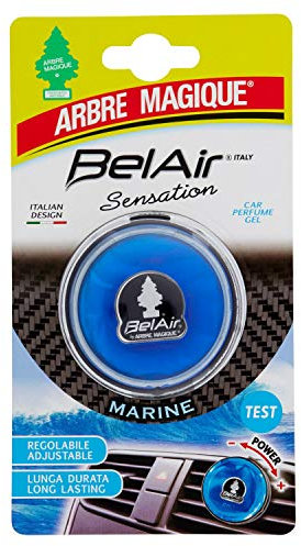 Arbre Magique BelAir, Profumatore Auto Liquido con Clip, Fragranza Sensation Marine, Profumazione Fresca e Pulita, Durata Fino a 75 Giorni, Design Italiano