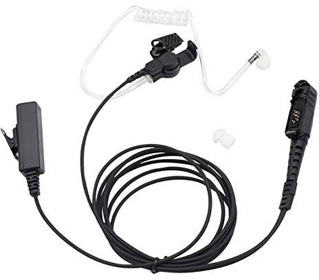 SUNDELY® Funk Kopfhörer für Motorola Radio DP2000 DP2400 DP3000e DEP550 XiR P6600 XPR3000 MTP3250 MotoTRBO Walkie Talkie Multipin FBI-Stil verdeckt Akustik Luftschlauch