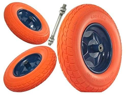 rg-vertrieb Schubkarrenrad Vollgummi Schubkarre PU Rad Ersatzrad mit Achse Gummirad 4.80/4.00-8