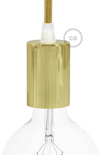 creative cables - Kit portalampada E27 cilindrico in Metallo - Conico, Ottone