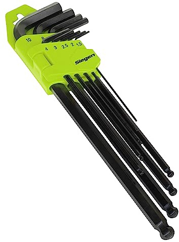 Sealey Siegen Extra Long Reach Ball End Allen Hex Key Set 9pc Pack 1.5mm-10mm ** Sealey_S01094 **