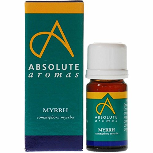 Absolute Aromas Olio Essenziale di Mirra 5 ml - 100% Puro, Naturale, Non Diluito, Vegano e Cruelty Free - Per Uso in Diffusori e Miscele per Aromaterapia