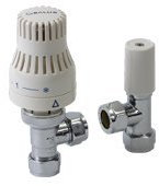 Salus Thermostatic Radiator Valve with Lockshield 15mm Angled