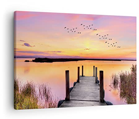 Moderno Quadro su Tela 70x50 cm Stampe da Parete Paesaggi Marino - 3056 | Passerella Estate Persone Quadro Decorativo 1 pezzo Soggiorno Camera da Letto Arte da Parete Decorazione da Parete ARTTOR