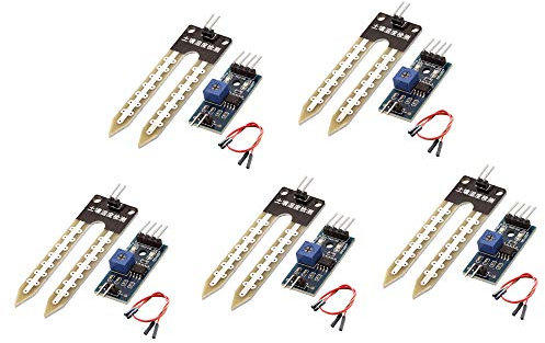 WINGONEER® 5pcs Boden Hygrometer-Feuchtigkeits-Erkennung Wasser-Sensor-Modul YL-69 Sensor und HC-38 Modul für Arduino