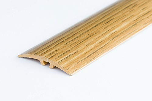 Door Strip Threshold Transition Strip 40mm 7 Colours Wood Effect Cover Laminate Wooden Floor TMW Profiles (Oak)