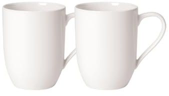 Villeroy & Boch - For Me Henkelbecher 2-teilig 290 ml Weiß, Spülmaschinenfest, Mikrowellensicher, Kaffeetassen für 2 Personen, Kaffeebecher, Große Tassen, Geschirr, Premium Porzellan