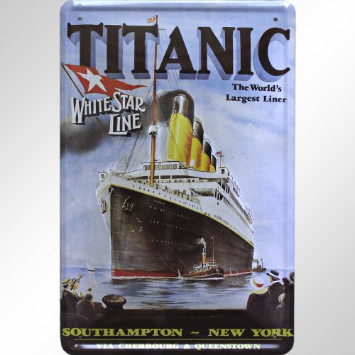 Deko, Kunst, Comic, Celebs, Zeitgeschichte Titanic Reklame Blechschild Replik