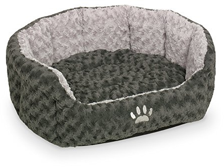 Nobby 71556 Komfortbett Oval Seoli für Hunde oder Katzen, L x B x H: 86 x 70 x 24 cm, dunkelgrau/hellgrau