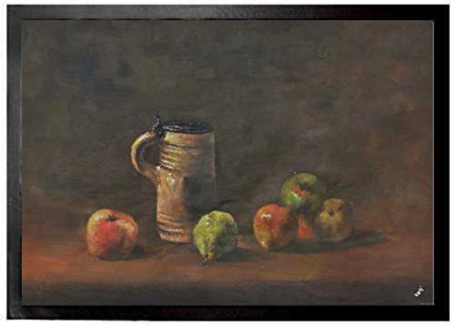1art1 Vincent Van Gogh Nature Morte avec Cruche De Bière Et Fruits, 1881 Paillasson Essuie-Pieds 70x50 cm