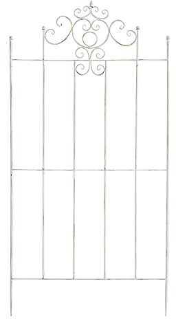 CLP Treillis métallique de 170 cm de Haut Paula, Support Stable pour Plantes grimpantes, clôture pour Treillis de Style campagnard, Couleur:Blanc Antique