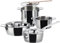 Alessi Pots&Pans AJM100S7 - Batteria di Pentole di Design in Acciaio Inox e Fondo Magnetico, 7 pezzi