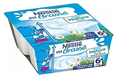 NESTLE P'tit brassé nature - 4 x 100 g