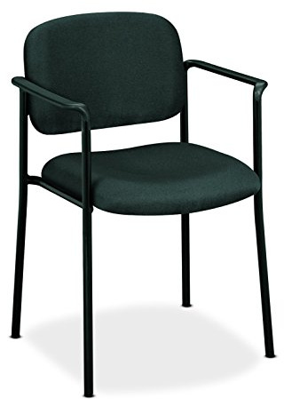 basyx by HON Guest Chair - Upholstered Stacking Chair with Arms, Office Furniture, Charcoal (HVL616)