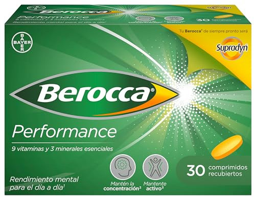 Berocca Performance Complejo de Vitaminas y Minerales Sin Cafeína, Contribuye al Rendimiento Mental y Físico, 30 Comprimidos