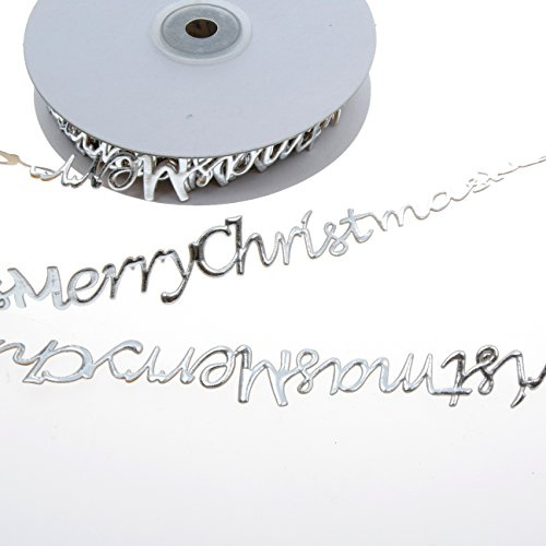 Deko und Band SekleBo®-Selbstklebende Bordüre 'Merry Christmas' Silber–25 mm Breite–9,3 m Länge-94191-01