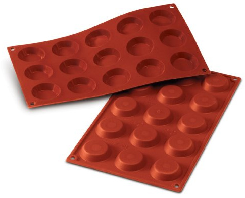 silikomart | SF013 Moule en Silicone pour TARTELLETTA Monoportions, antiadhésif, 15 cavités, Lot de 1 Moule à gâteau, Ø 45 h 10 mm, Made in Italy