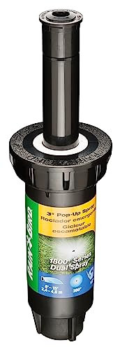 Rain Bird 1803DSF Professional Dual Spray Pop-Up Sprinkler, 360° Full Circle Pattern, 8' - 15' Spray Distance, 3 Pop-up Height