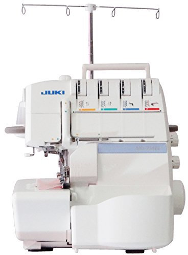 Juki Overlock Nähmaschine 734DE mit Ober & Unterfadeneinfädelhilfe inkl. Overlockbox und Schnittanleitung