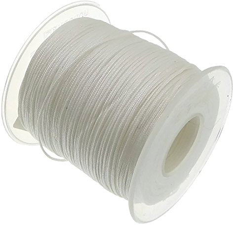 My-Bead Nylonband 1mm weiß auf Spule 90m Nylonschnur Nylonfaden stark & reißfest ideal für Schmuckherstellung Makramee Basteln Armbänder Ketten DIY