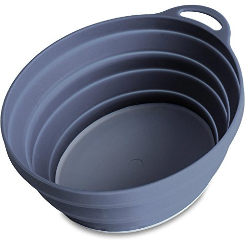 Lifeventure Silicone Ellipse FlexiBowl (Graphite) Camping Bowl Unisex-Adult, Grey