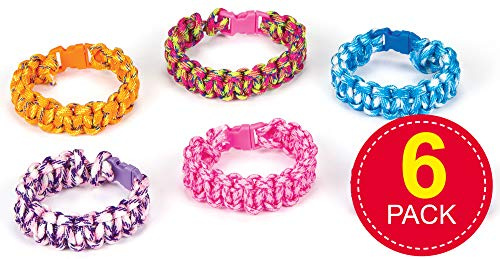Baker Ross Snörade armband pysselset för smyckestillverkning och vänskapsarmband (6-pack) AG744