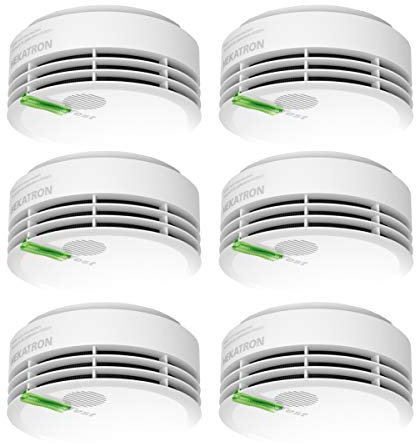 Hekatron Genius Plus – Rauchmelder 10 Jahre Batterie – Testsieger Stiftung Warentest – Made in Germany – inkl. 6X Klebepad – App-unterstützt – Brandmelder – 6 Stück