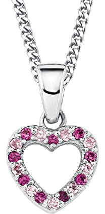 Prinzessin Lillifee Kette mit Anhänger 925 Sterling Silber Mädchen Kinder Halsschmuck, mit Zirkonia synth., Herz, Kommt in Schmuck Geschenk