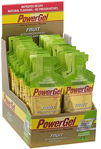 PowerBar Power Gel Fruit mit Kohlenhydraten, Maltodextrin & Natrium – Energie Gels – Vegan – Mango Passionfruit (24 x 41 g)