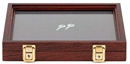 Two Timbers Extra Small Display Case Made in USA with Cherry Finish, Wood Box with Glass Top, Arrowheads, Knives, Rocks, Pins, Collectibles, Collections, Medals, Military Coins 4h, Keepsakes