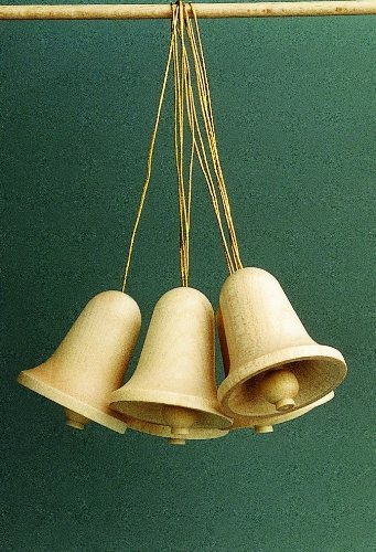 Rudolphs Schatzkiste Strauchbehang Holzglocken Natur Höhe ca 4 cm NEU Weihnachten Baumschmuck Holzschmuck Holz Seiffen Erzgebirge Strauchbehang Dekoration