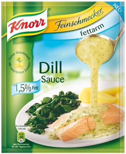 Knorr Feinschmecker Dill Sauce Fettarm, 24er Pack (24 x 250 ml Beutel)