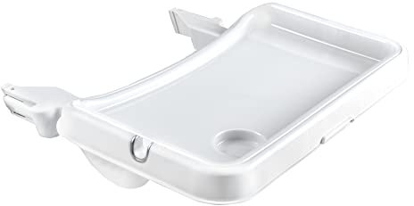 hauck Alpha Tray, Weiß - 3in1 Essbrett Kompatibel mit Alpha+ & Beta+ Holzhochstuhl für Kinder 6-24 Monaten, mit Sitzverkleinerer, 3-Stufigem Esstisch