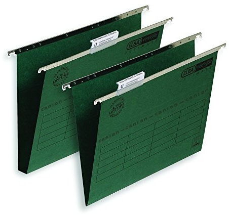 Elba Ultimate Hängemappen, Kanzleipapier, 30 mm Basis, 240 g/m², Dunkelgrün, 50 Stück
