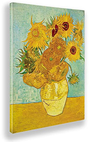 Giallobus - Quadro - Vincent Van Gogh - I Girasoli - Tela Canvas Telaio Standard - 50L x 70l cm - Pronto da appendere - Quadri moderni per la casa