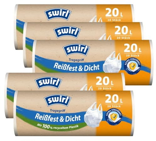 5x Swirl Tragegriff Müllbeutel 20L (20 stk./Rolle)