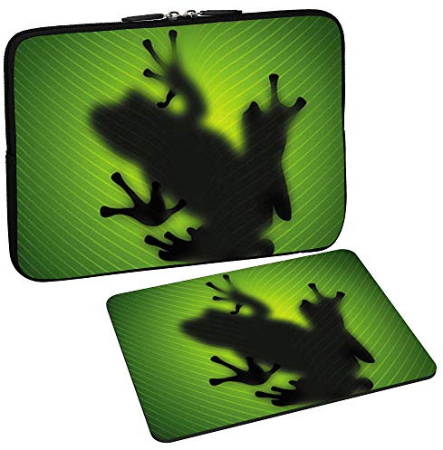 PEDEA Design Tablet PC Tasche 10,1 Zoll (25,6cm) mit Design Mauspad, Green Frog